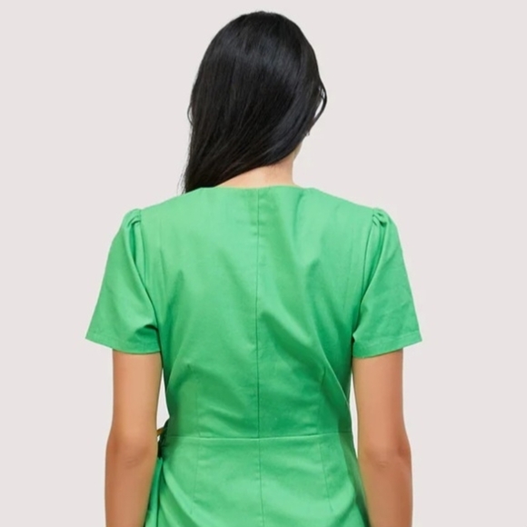 NWT $158 Lost + Wander Green Wrap Midi Dress, Small - Picture 5 of 17